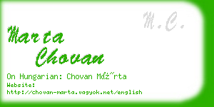 marta chovan business card